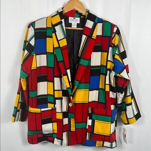 Vintage‎ 90’s Courtenay Multicolor Geometric Jacket Women’s PL New With Tags